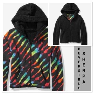 NWT VS PINK REVERSIBLE FULL ZIP SHERPA